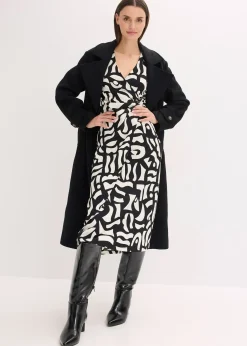 Femme bonprix Tailles Petite|Robes|Robe midi en jersey texturé