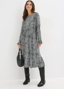 Femme bonprix Robes|Robe midi en jersey viscose extensible