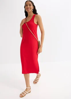 bonprix Robe midi en maille douce et côtelée|Femme Robes