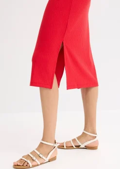 bonprix Robe midi en maille douce et côtelée|Femme Robes