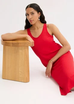 bonprix Robe midi en maille douce et côtelée|Femme Robes