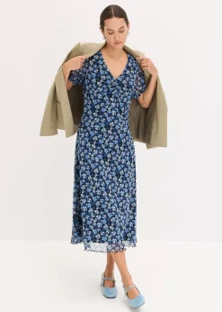 bonprix Robe midi en mesh imprimé|Femme Tailles Petite