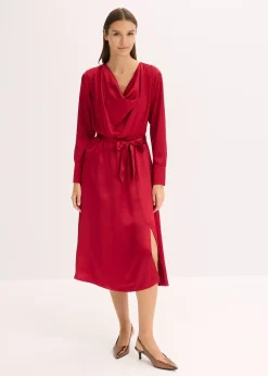 bonprix Robe midi en satin brillant|Femme Robes