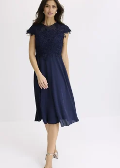 bonprix Robe midi en tulle délicat avec dentelle|Femme Mode Festive|Robes