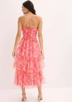 Femme bonprix Mode Festive|Robe midi en tulle fin à volants