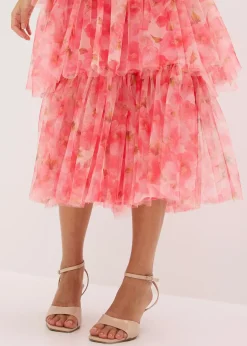 Femme bonprix Mode Festive|Robe midi en tulle fin à volants