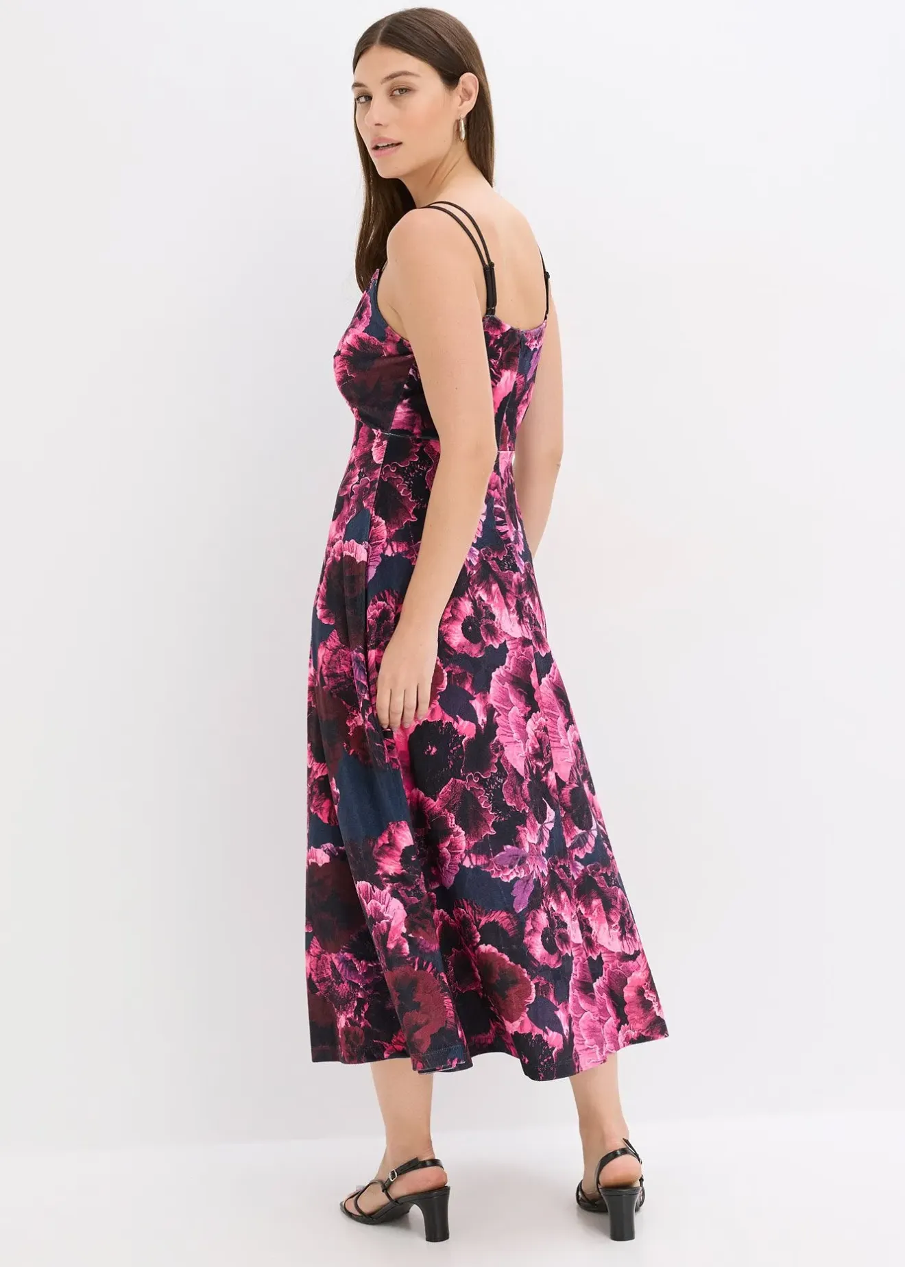 Femme bonprix Mode Festive|Robes|Robe midi en velours brillant