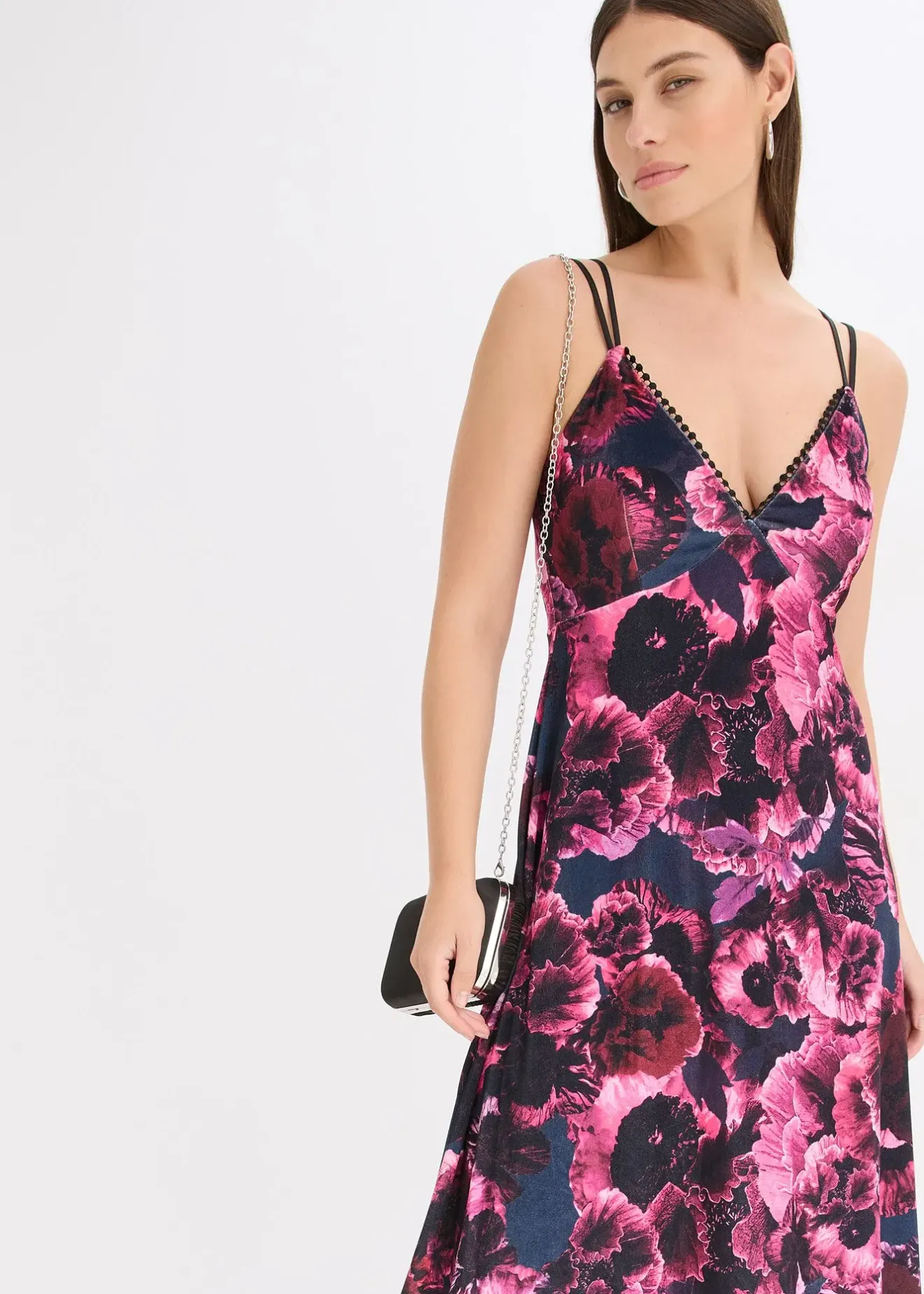 Femme bonprix Mode Festive|Robes|Robe midi en velours brillant