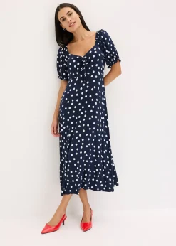 Femme bonprix Robes|Robe midi en viscose extensible