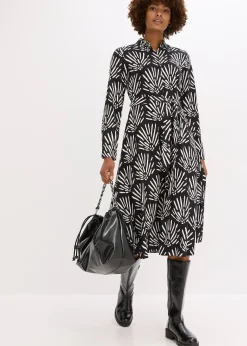 Femme bonprix Robes|Robe midi en viscose fluide