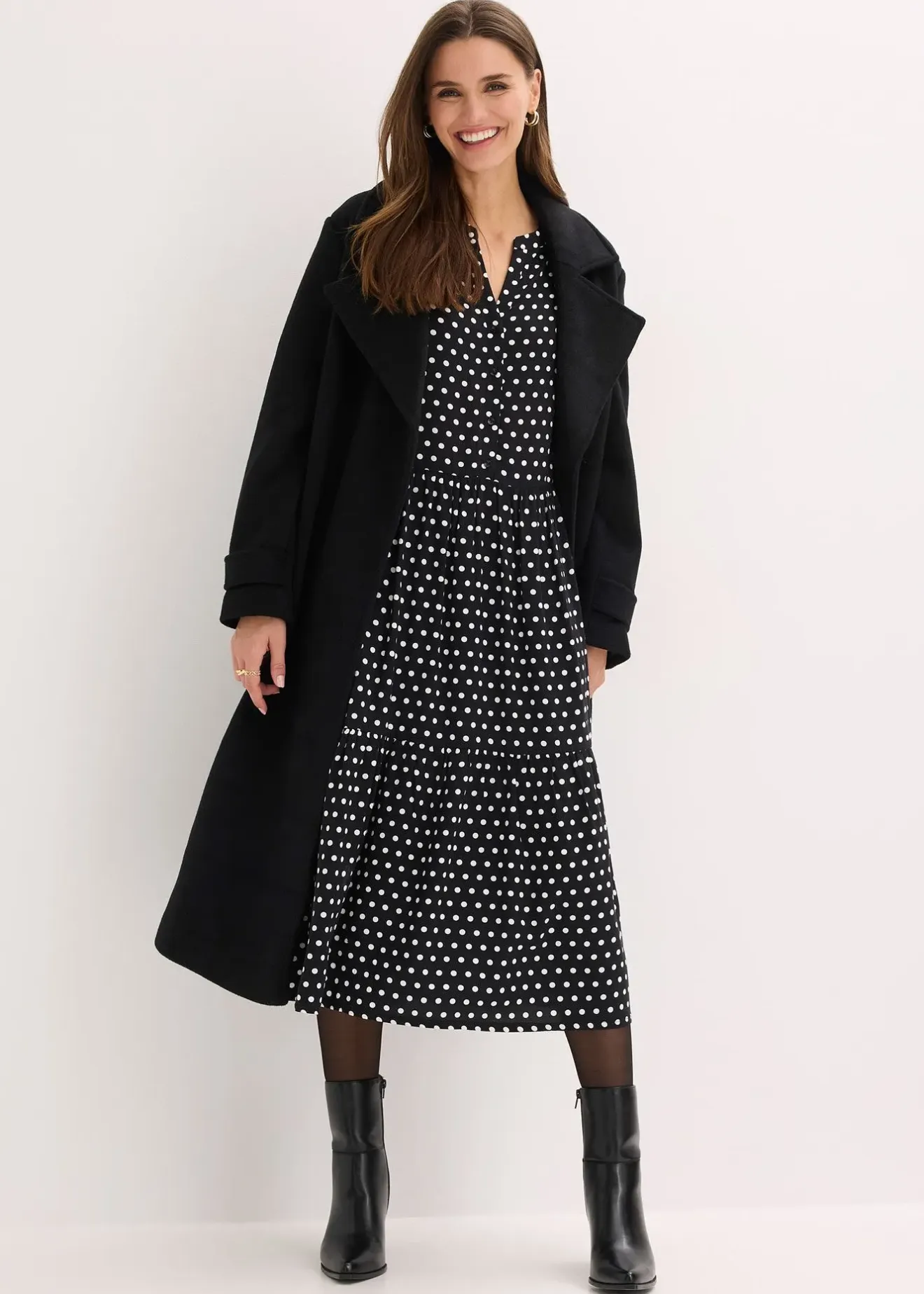 Femme bonprix Robes|Robe midi en viscose fluide