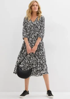 Femme bonprix Robes|Robe midi en viscose fluide