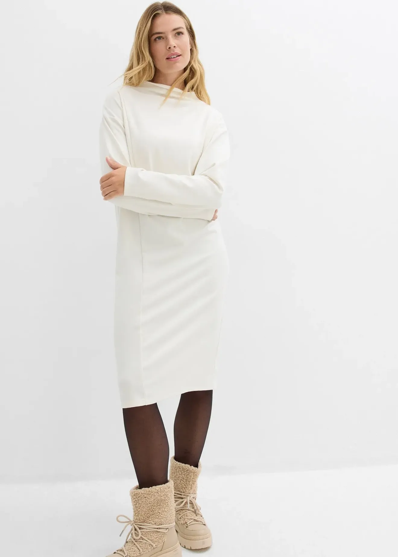 bonprix Robe midi en viscose mélangée|Femme Robes