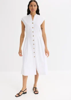 bonprix Robe midi légère en lin mélangé|Femme Robes