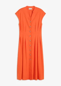 Femme bonprix Robes|Robe midi légère en lin mélangé