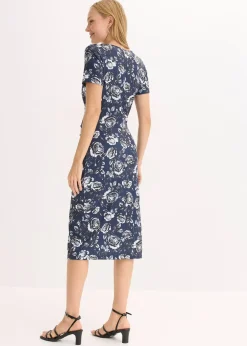 Femme bonprix Robes|Robe midi près du corps avec décolleté plongeant