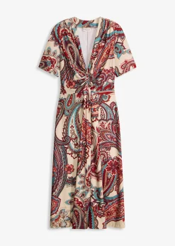 Femme bonprix Robes|Robe midi près du corps, style portefeuille