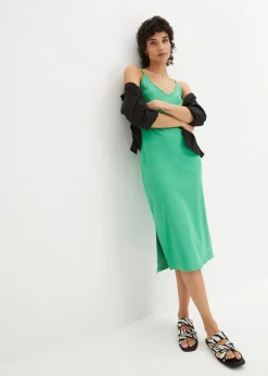 Femme bonprix Robes|Robe moulante en jersey coton côtelé