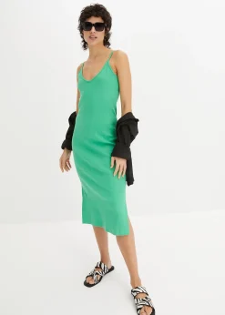 Femme bonprix Robes|Robe moulante en jersey coton côtelé