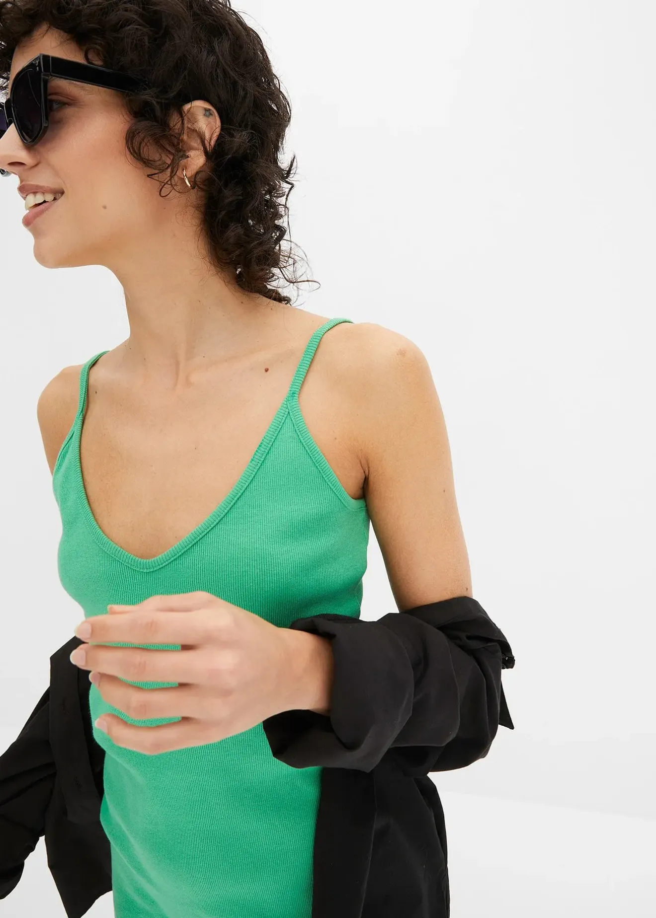 Femme bonprix Robes|Robe moulante en jersey coton côtelé