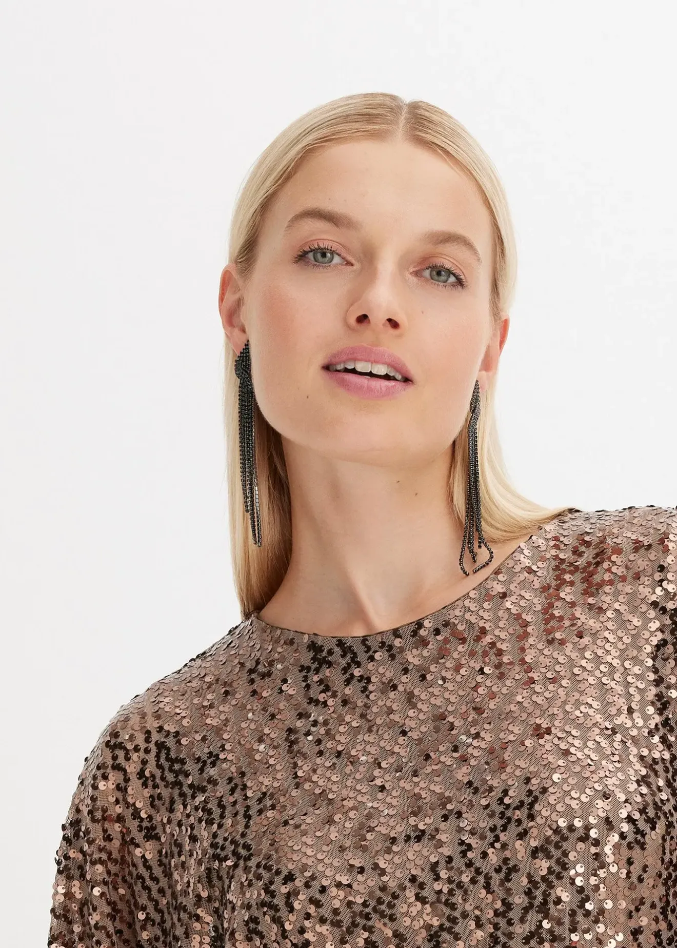 Femme bonprix Mode Festive|Robe oversize à sequins