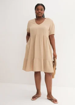 Femme bonprix Robes|Robe oversize en gaze de coton