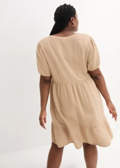 Femme bonprix Robes|Robe oversize en gaze de coton