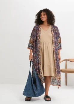 Femme bonprix Robes|Robe oversize en gaze de coton
