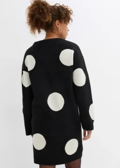 Femme bonprix Maille|Robes|Robe oversize en maille à pois