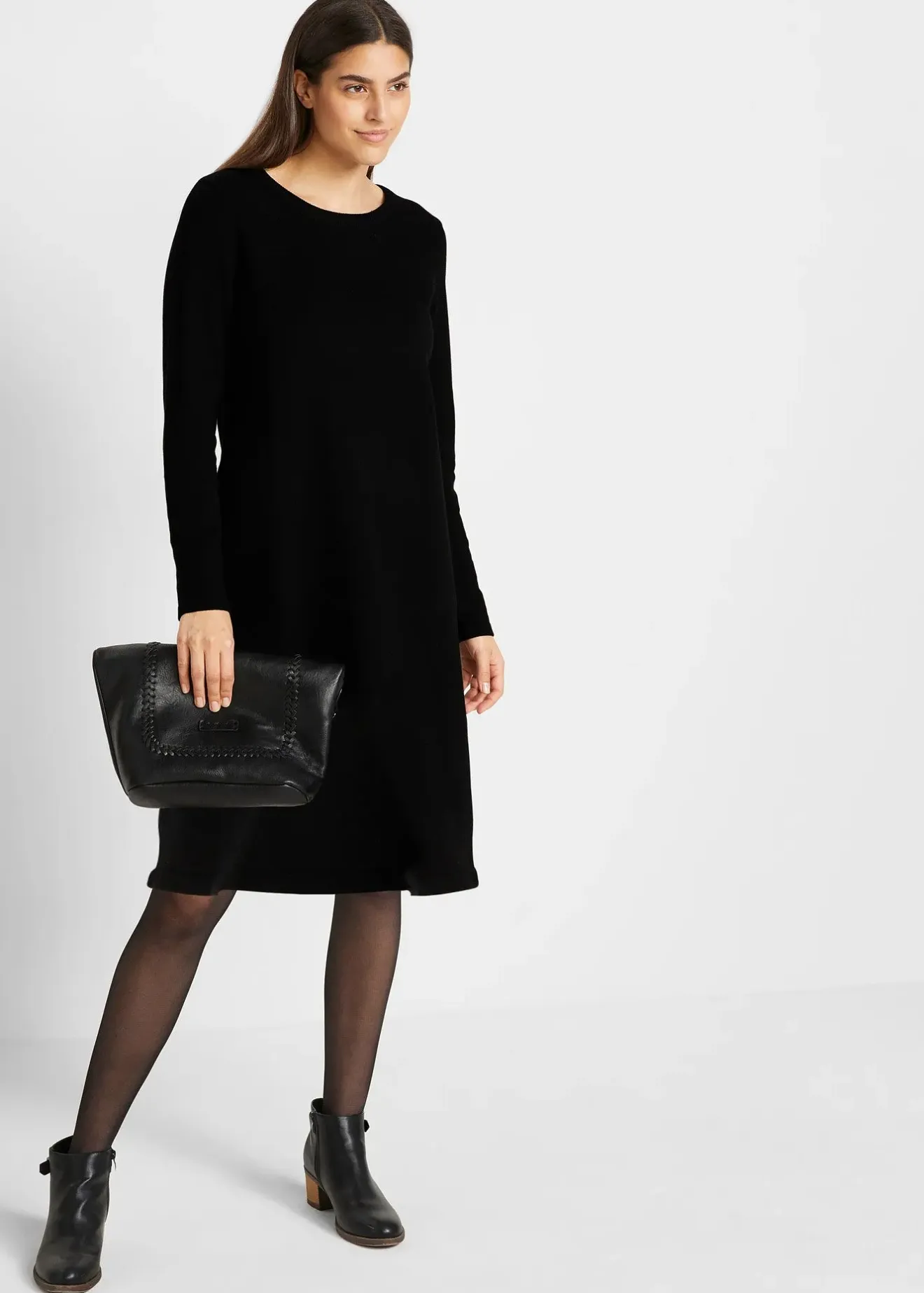 Femme bonprix Maille|Basiques|Robe pull en coton majoritaire