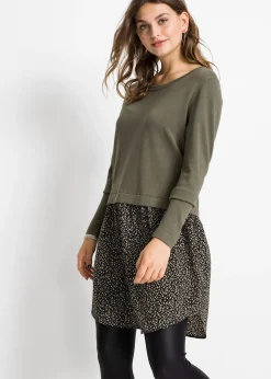 Femme bonprix Maille|Pulls & Gilets|Robe pull en fine maille avec jupe montée