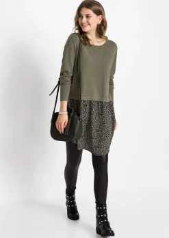 Femme bonprix Maille|Pulls & Gilets|Robe pull en fine maille avec jupe montée