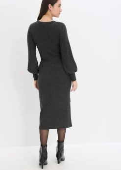 Femme bonprix Maille|Robes|Robe pull fluide et côtelée en viscose majoritaire