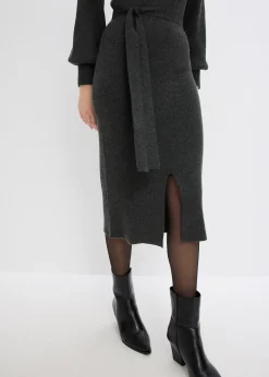 Femme bonprix Maille|Robes|Robe pull fluide et côtelée en viscose majoritaire