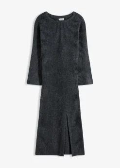 bonprix Robe pull longue avec fente|Femme Maille|Robes