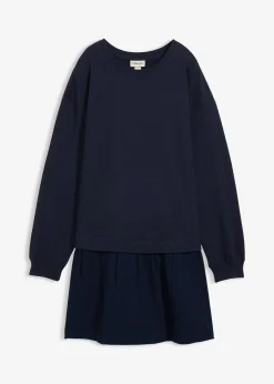 bonprix Robe sweat avec jupe tissée|Femme Sweats|Robes