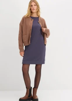 bonprix Robe sweat manches 3/4, intérieur gratté doux|Femme Basiques|Sweats