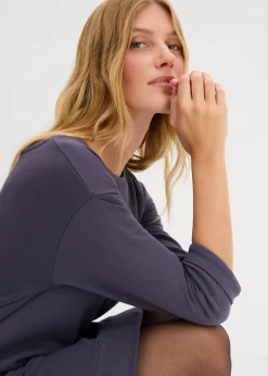 bonprix Robe sweat manches 3/4, intérieur gratté doux|Femme Basiques|Sweats