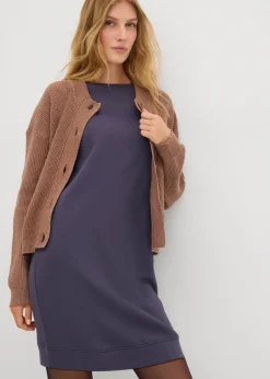 bonprix Robe sweat manches 3/4, intérieur gratté doux|Femme Basiques|Sweats