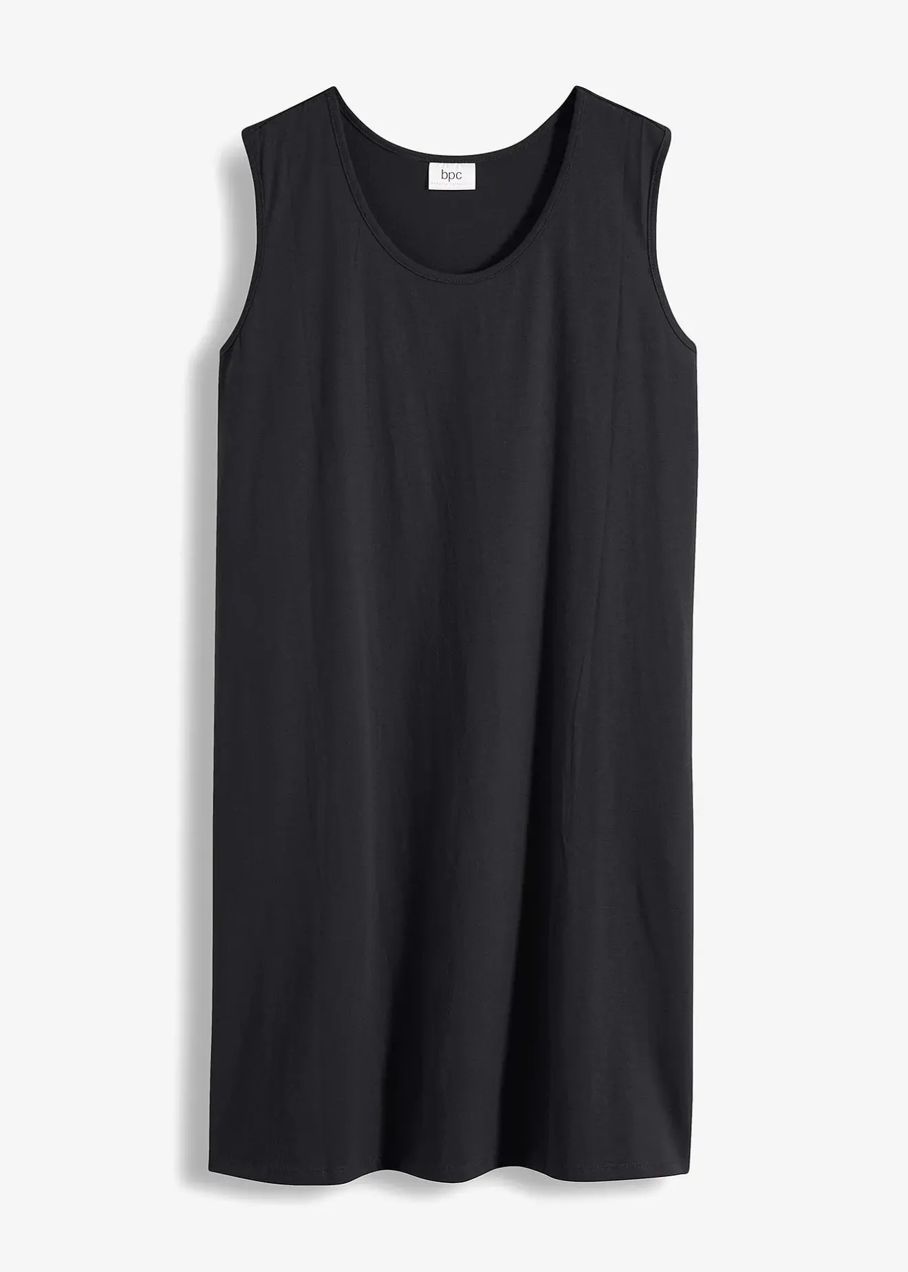 Femme bonprix Basiques|Robe trapèze courte en jersey, sans manches