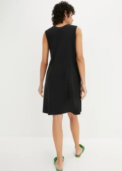 Femme bonprix Basiques|Robe trapèze courte en jersey, sans manches