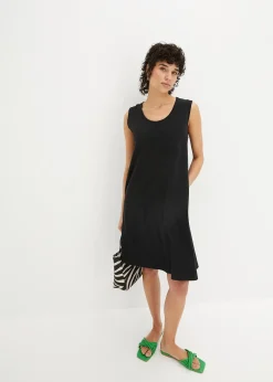 Femme bonprix Basiques|Robe trapèze courte en jersey, sans manches