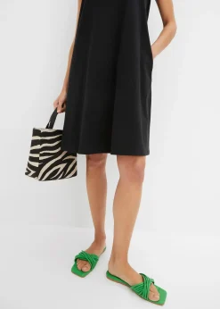 Femme bonprix Basiques|Robe trapèze courte en jersey, sans manches