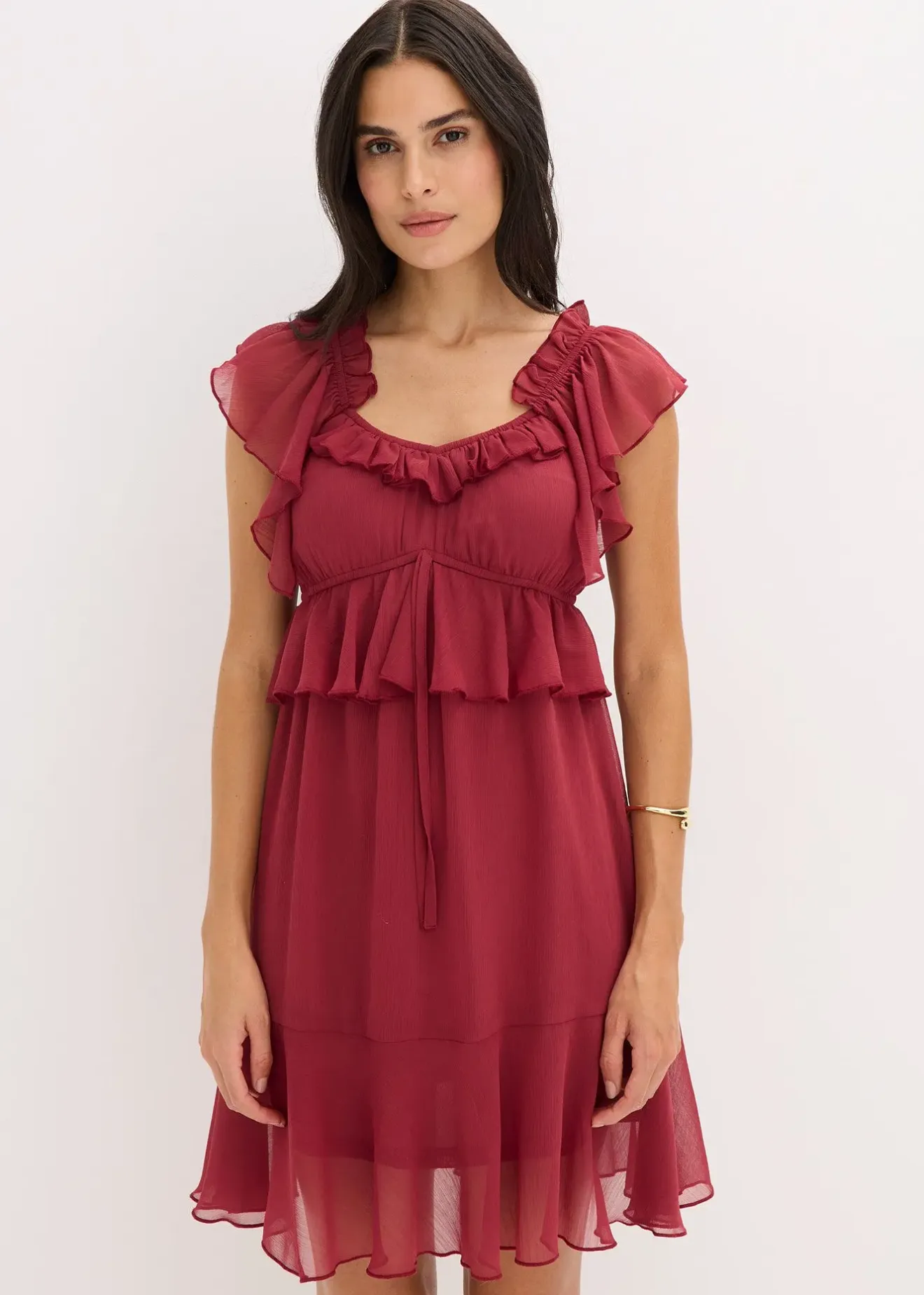 bonprix Robe trapèze en crêpe|Femme Robes