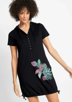 bonprix Robe T-shirt en coton, manches courtes|Femme Vêtements De Plage