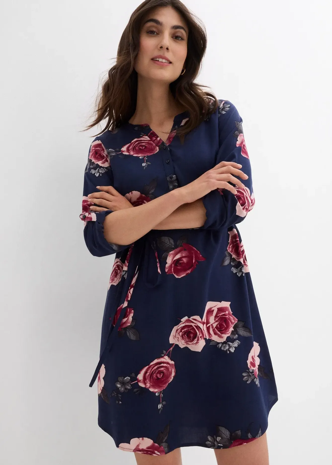 Femme bonprix Femme Enceinte|Robe-blouse de grossesse et d'allaitement en viscose fluide