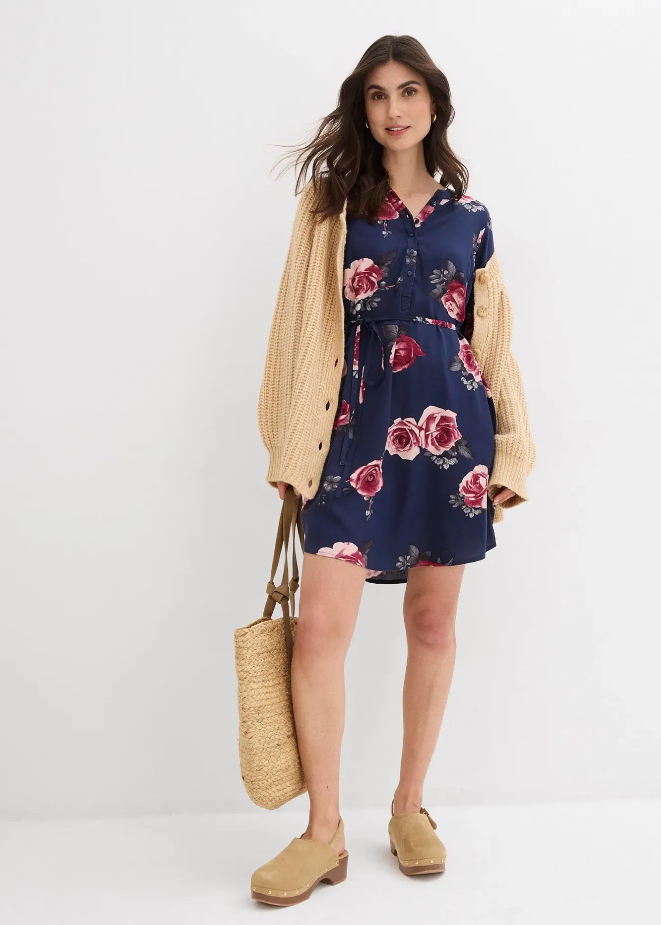 Femme bonprix Femme Enceinte|Robe-blouse de grossesse et d'allaitement en viscose fluide