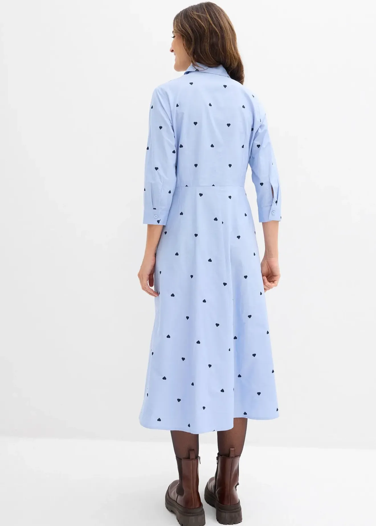 bonprix Robe-chemise 100% coton|Femme Tailles Petite