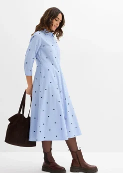 bonprix Robe-chemise 100% coton|Femme Tailles Petite