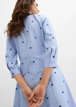 bonprix Robe-chemise 100% coton|Femme Tailles Petite